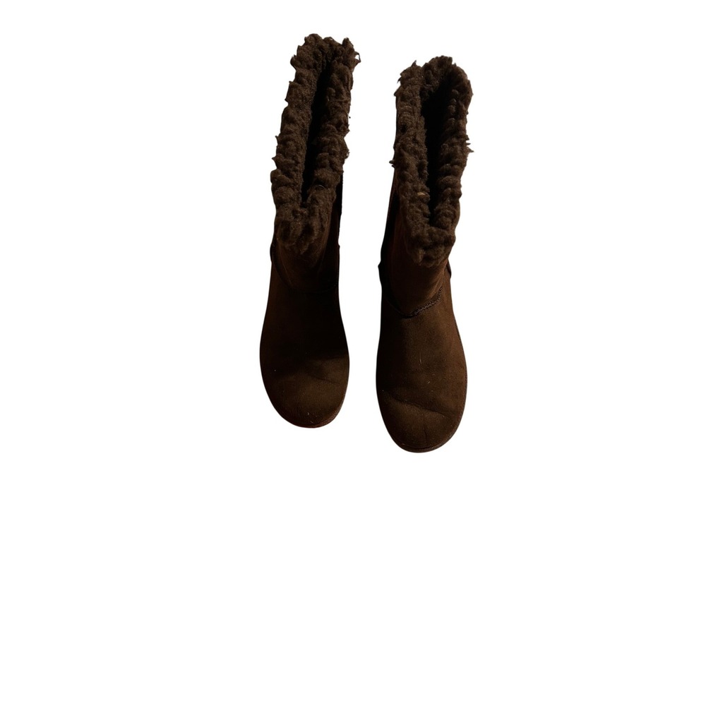 So Soft Boots Women's Brown Faux Suede Fur Lined Winter Cozy‎